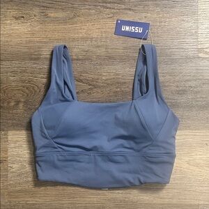UNISSU Women's Navy Slate Padded Yoga Athletic Sports Bra Medium NEW